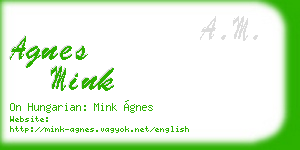 agnes mink business card