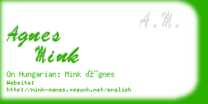 agnes mink business card